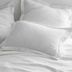 The Company Store Hillcrest Cotton Matelassé King Sham - White